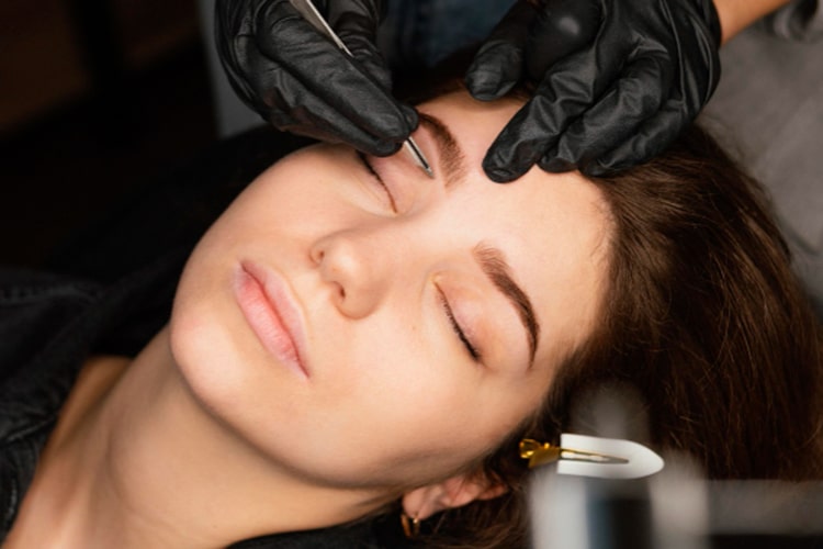 Ombre brows before and after microblading